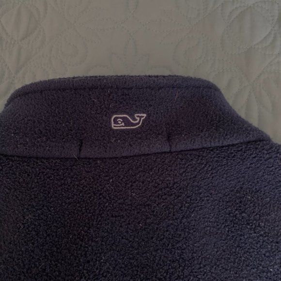 VINEYARD VINES Men s Fleece Full Zip Vest Navy Pockets - Picture 10 of 10